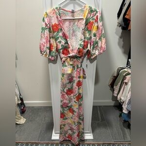OLD NAVY Women's Floral Linen Twist Front Maxi Dress size XL NWT